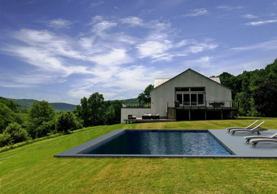 Upstate NY vacation rental estate with a pool in the Catskills.